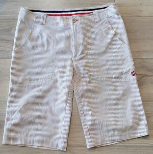 Daniel Hechter DH Sport Beige Stripe Golf Shorts Preppy Coastal Classic